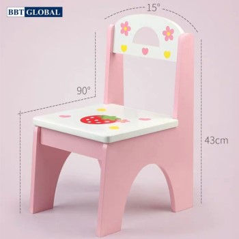 Ghế ngồi gỗ cao cấp kèm bàn chơi trang điểm gỗ cho bé JYNC017