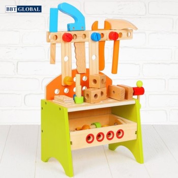 Đồ chơi sửa chữa kết hợp xếp hình bằng gỗ cao cấp MSN13023