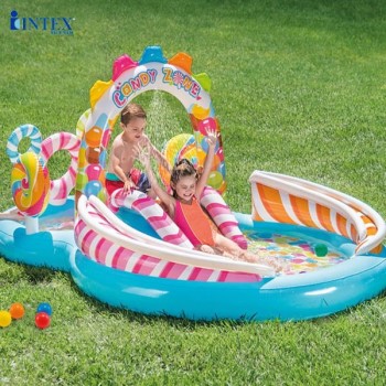 Bể bơi phao cầu trượt công viên Kẹo Ngọt intex 57149 Bể bơi phao cầu trượt công viên Kẹo Ngọt intex 57149