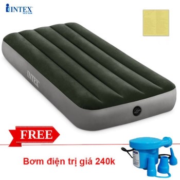Đệm hơi đơn công nghệ mới 76cm màu xanh rêu INTEX 64106