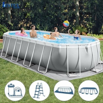 Bể bơi khung kim loại chịu lực OVAL dài 6m1 INTEX 26798