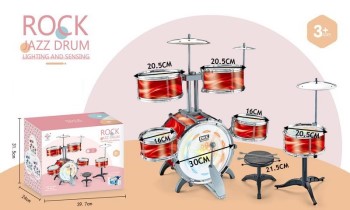 Bộ trống đồ chơi cho bé 9 chi tiết cỡ lớn kèm ghế ngồi M6309