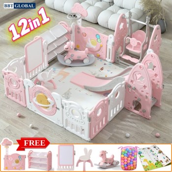 Combo quây bóng phi hành gia 12in1 BBT GLobal hồng YK02