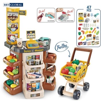 Đồ chơi quầy siêu thị kèm xe đẩy cho bé 668-77