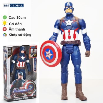 Đồ chơi mô hình siêu nhân 30cm có đèn và nhạc - Đội trưởng mỹ bản lĩnh 21008-DZ Đồ chơi mô hình siêu nhân 30cm có đèn và nhạc - Đội trưởng mỹ bản lĩnh 21008-DZ
