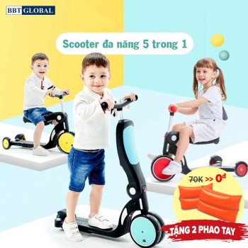 Xe trượt scooter đa năng 5 trong 1 cho bé BBT GLOBAL SK1310