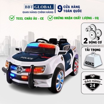 Ô tô điện trẻ em cảnh sát xanh trắng BBT-US911-X Ô tô điện trẻ em cảnh sát xanh trắng BBT-US911-X