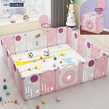 Quây cũi gấp gọn kẹo ngọt có bóng rổ và ném vòng BBT GLOBAL BR9507 - Hồng Quây cũi gấp gọn kẹo ngọt có bóng rổ và ném vòng BBT GLOBAL BR9507 - Hồng