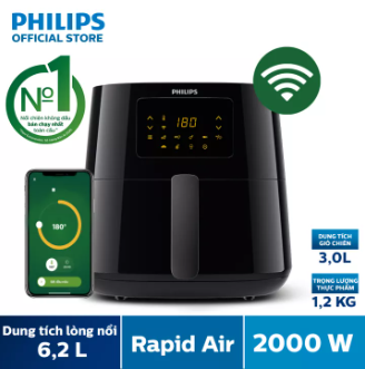 Nồi chiên không dầu XL 6.2L Philips HD9280/90 có kết nối Wifi