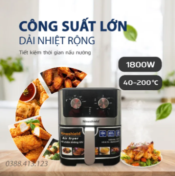 Nồi chiên không dầu Nineshield 9 lít Nồi chiên không dầu Nineshield 9 lít